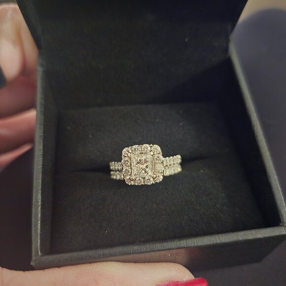 Neil Lane Jewelry - Neil Lane diamond engagement ring and wedding band 14kt. white gold